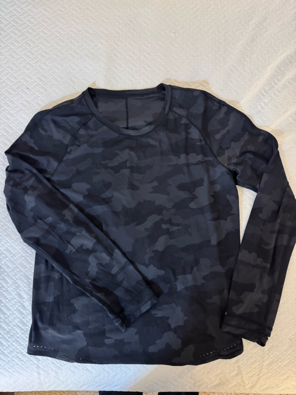 Black & Charcoal Camo Long Sleeve Athletic Top